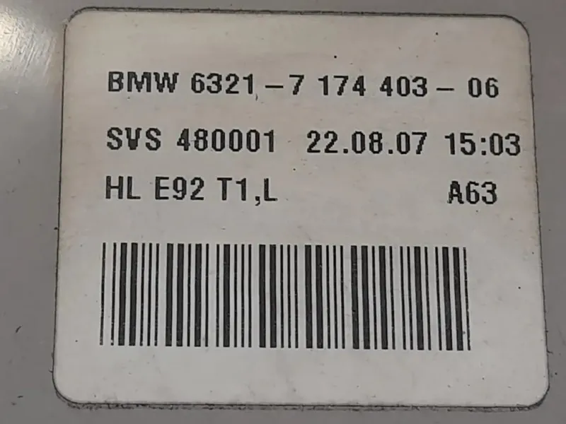 Fanale EST POST SX 7174403-06 Bmw Serie 3 E92 Coupe 2007