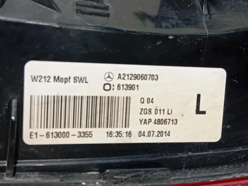 Fanale EST POST SX A2129060703 Mercedes Classe E W212 2013