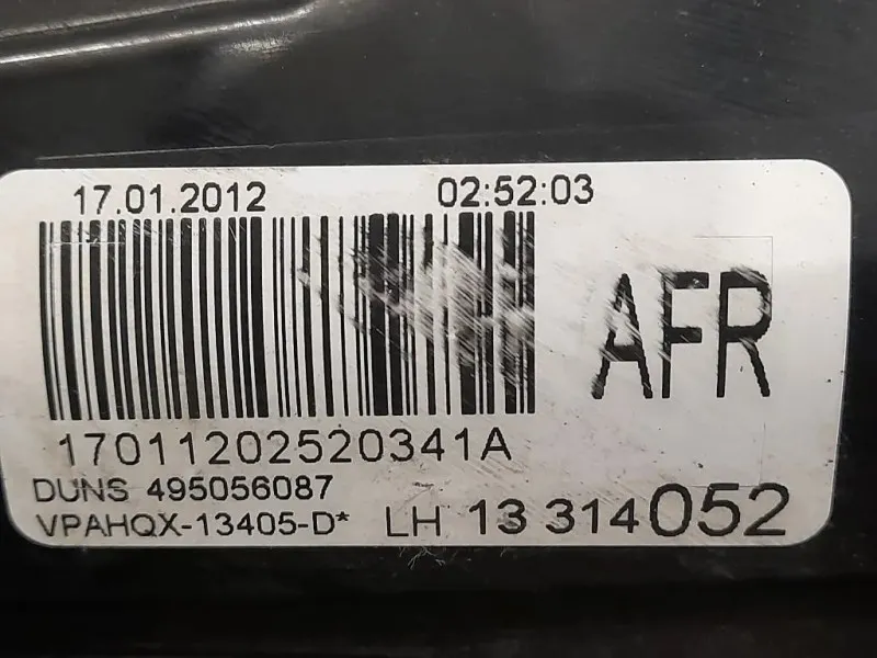 Fanale EST POST SX 13314052 Opel Astra J 2010