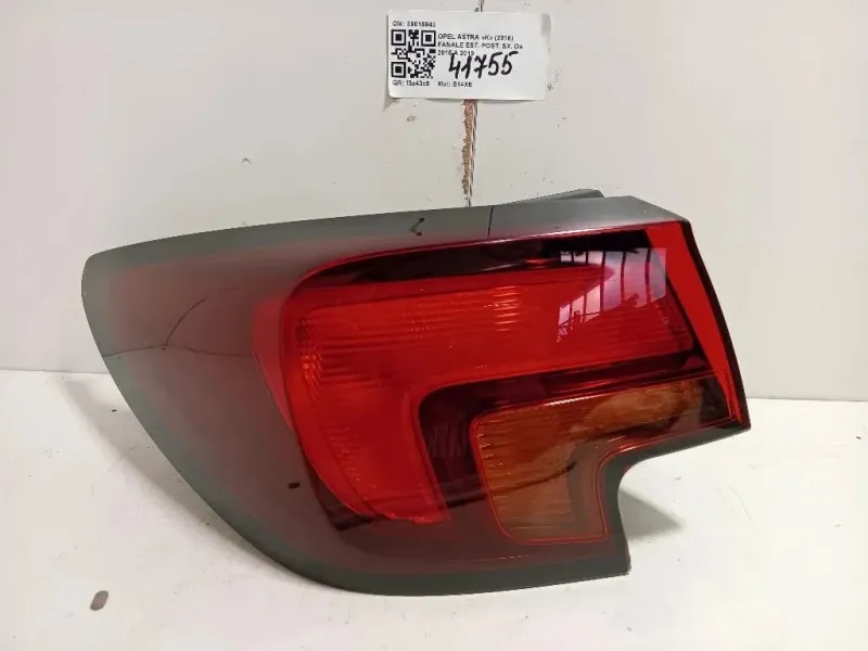 Fanale EST POST SX 39015943 Opel Astra K 2016