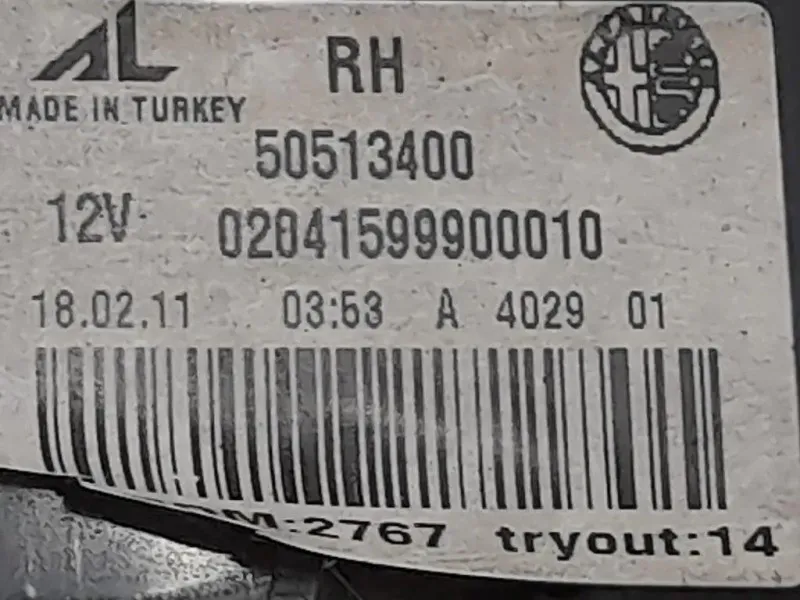 Fanale INT POST DX 50513400 Alfa Romeo Giulietta 2010