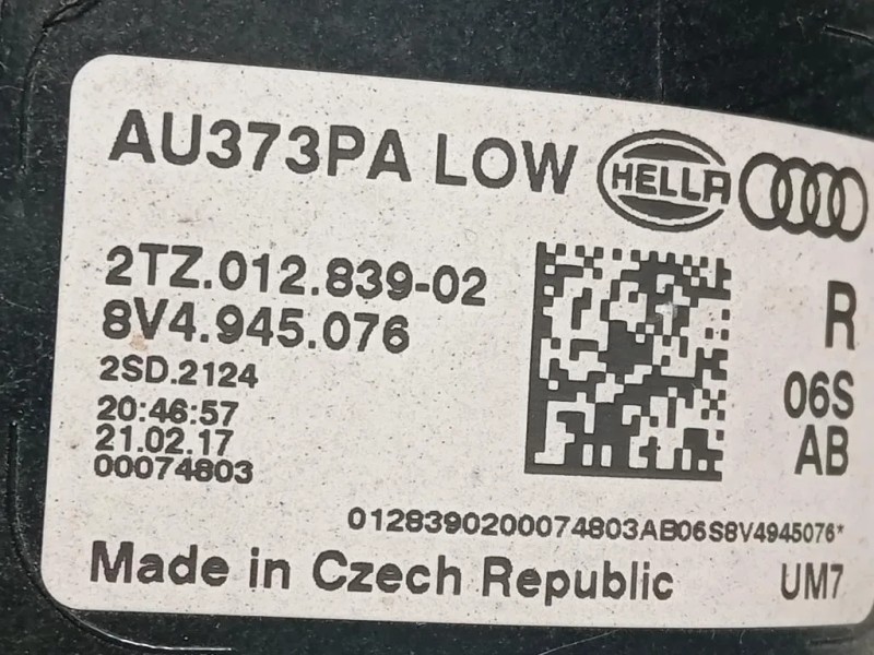 Fanale INT POST DX 8V4 945 076 Audi A3 8VA Sportback 2012