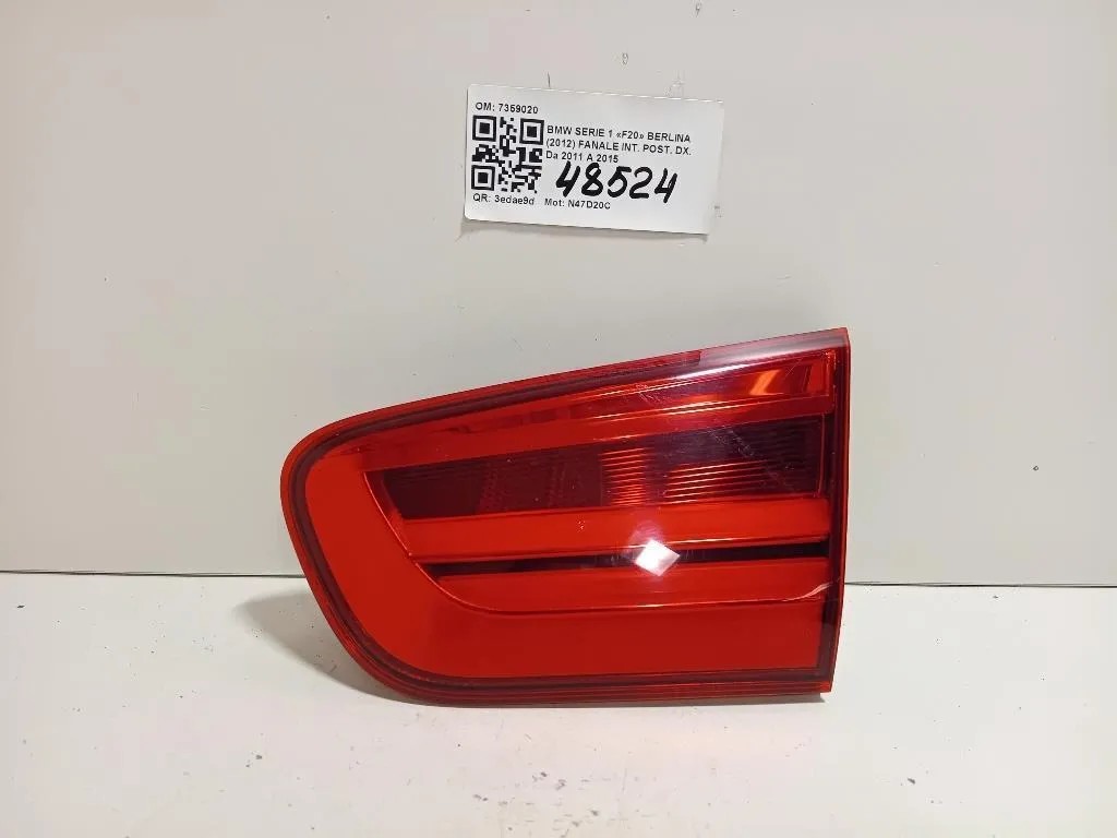 Fanale INT POST DX 7359020 Bmw Serie 1 F20 Berlina 2012