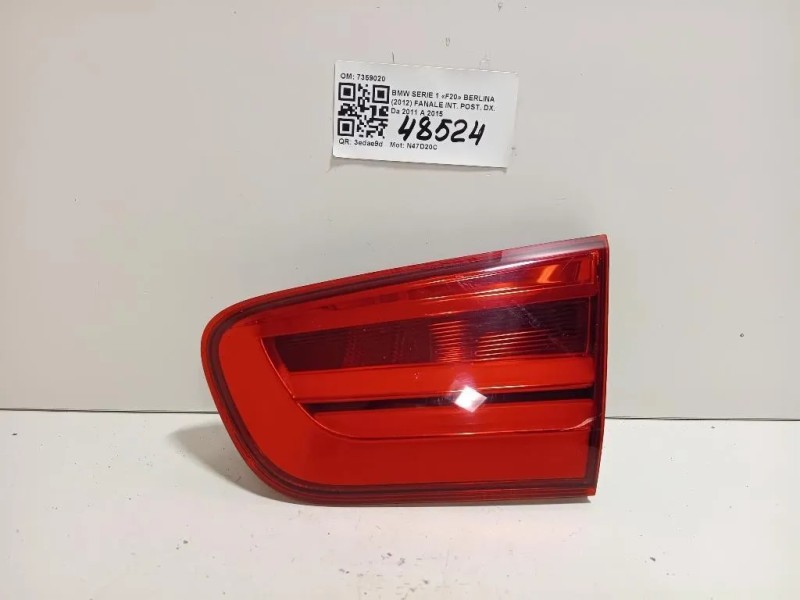 Fanale INT POST DX 7359020 Bmw Serie 1 F20 Berlina 2012