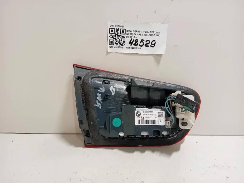 Fanale INT POST DX 7359020 Bmw Serie 1 F20 Berlina 2015