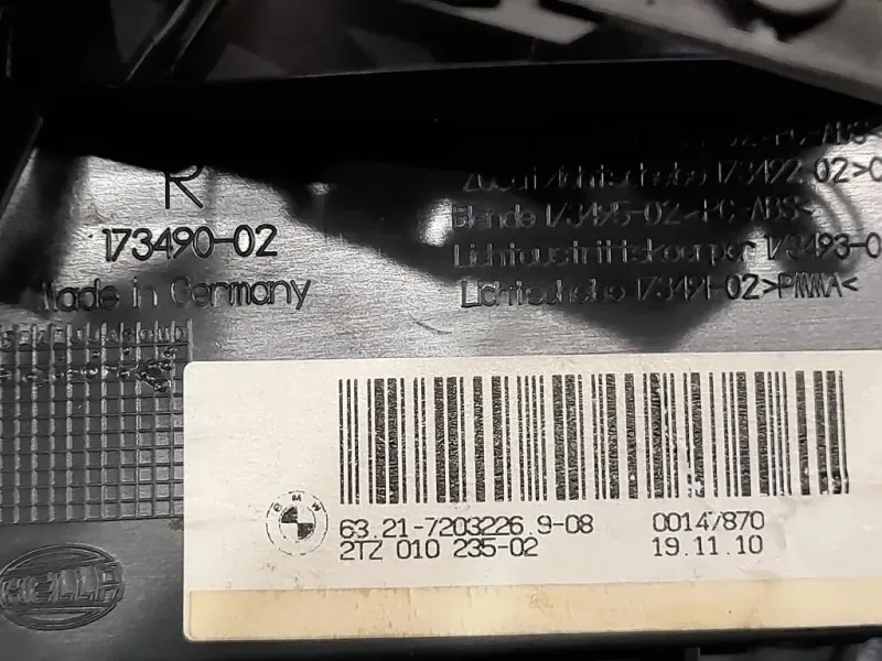 Fanale INT POST DX 6321-7203226 Bmw Serie 5 F10 Berlina 2010