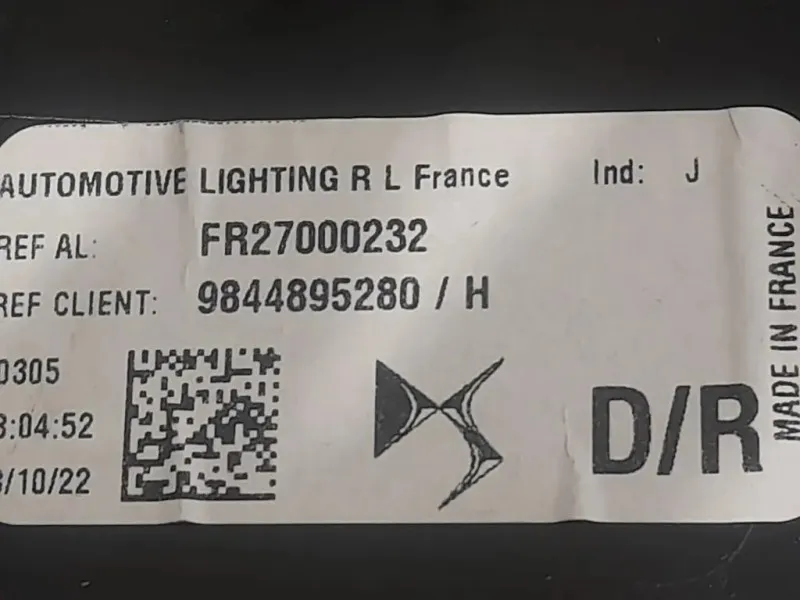 Fanale INT POST DX 9844895280 Citroen DS4 I 2016