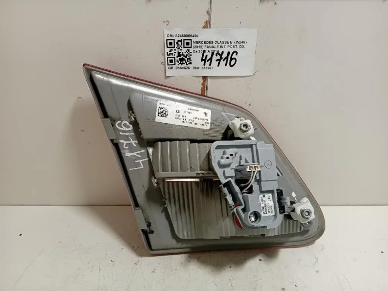 Fanale INT POST DX A2469066400 Mercedes Classe B W246 2012
