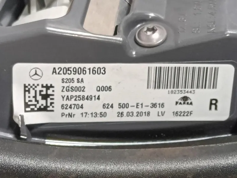 Fanale INT POST DX A2059061603 Mercedes Classe C W205 2014