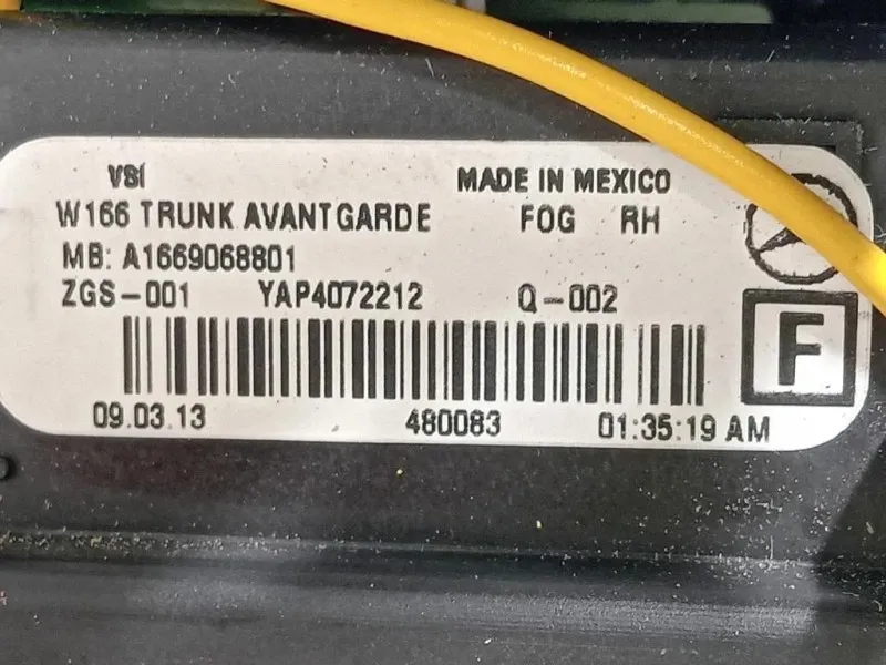 Fanale INT POST DX A1669068801 Mercedes Classe ML W166 2012