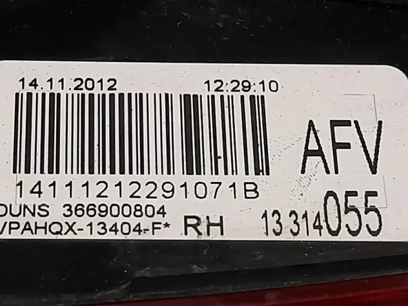 Fanale INT POST DX 13314055 Opel Astra J 2012