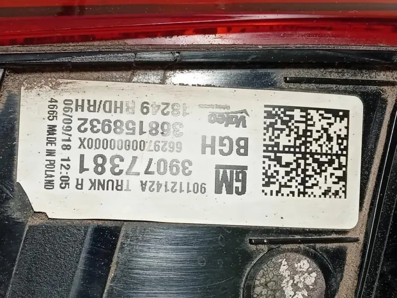 Fanale INT POST DX 39077381 Opel Astra K 2016