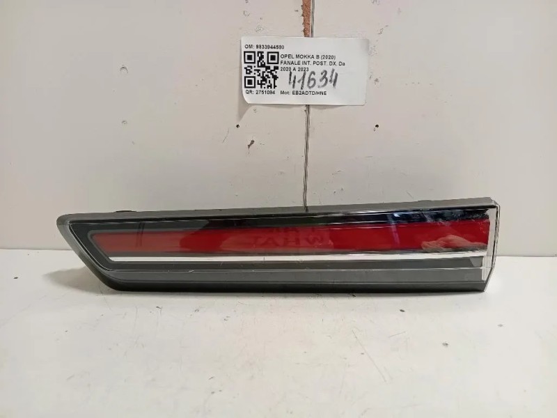 Fanale INT POST DX 9833944580 Opel Mokka B 2020