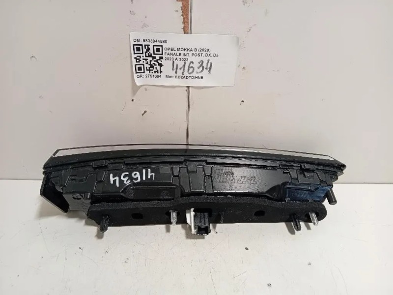 Fanale INT POST DX 9833944580 Opel Mokka B 2020