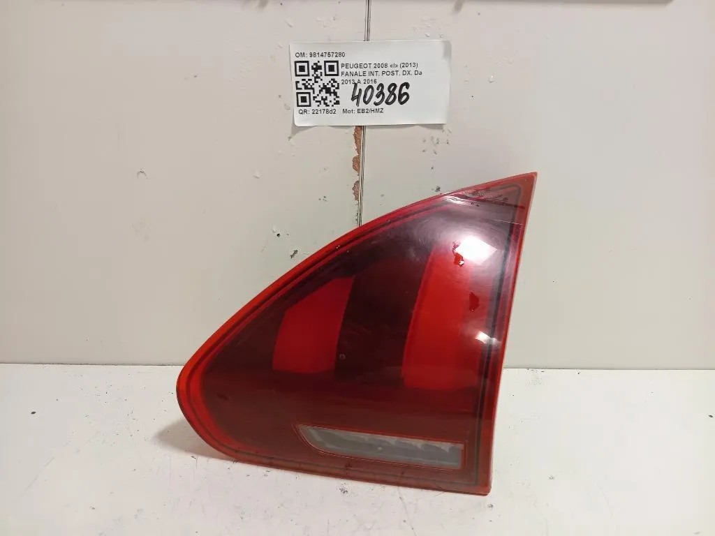 Fanale INT POST DX 9814757280 Peugeot 2008 I 2013