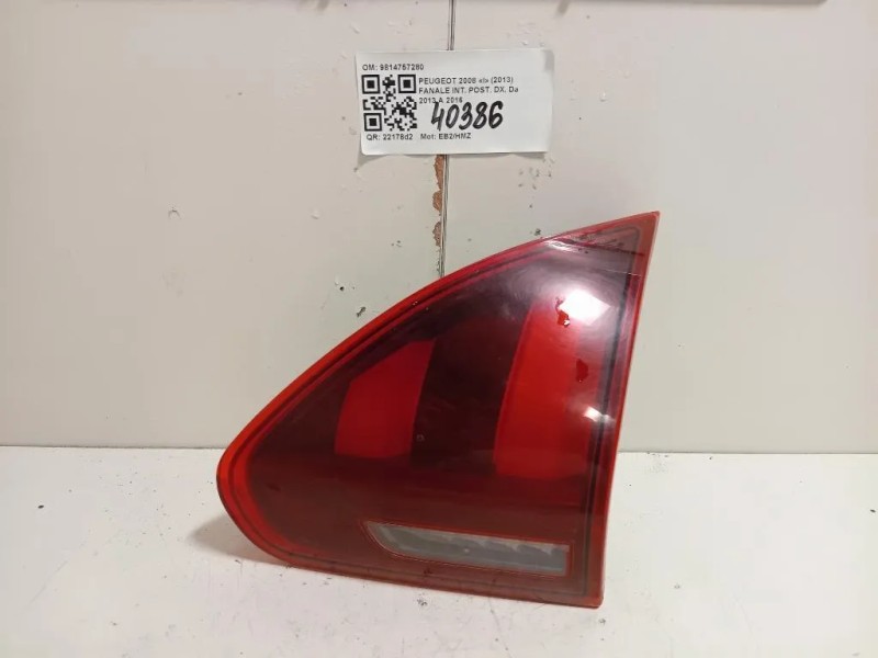 Fanale INT POST DX 9814757280 Peugeot 2008 I 2013