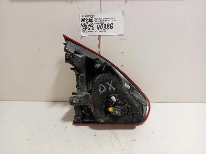 Fanale INT POST DX 9814757280 Peugeot 2008 I 2013