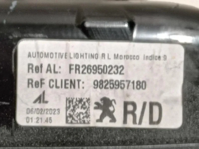 Fanale INT POST DX 9825957180 Peugeot 2008 II 2020