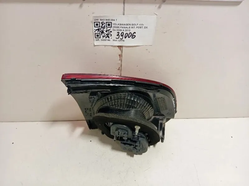 Fanale INT POST DX 5K0 945 094 T Volkswagen GOLF VI 2009