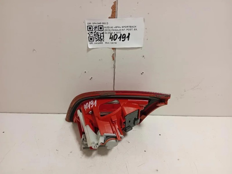 Fanale INT POST SX 8P4 945 093 D Audi A3 8PA Sportback 2010