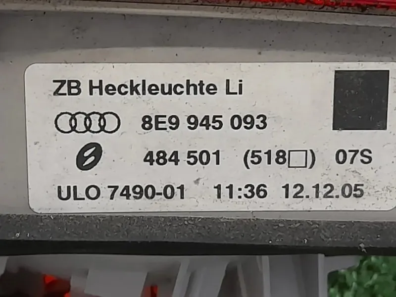 Fanale INT POST SX 8E9945093 Audi A4 8K2 2008