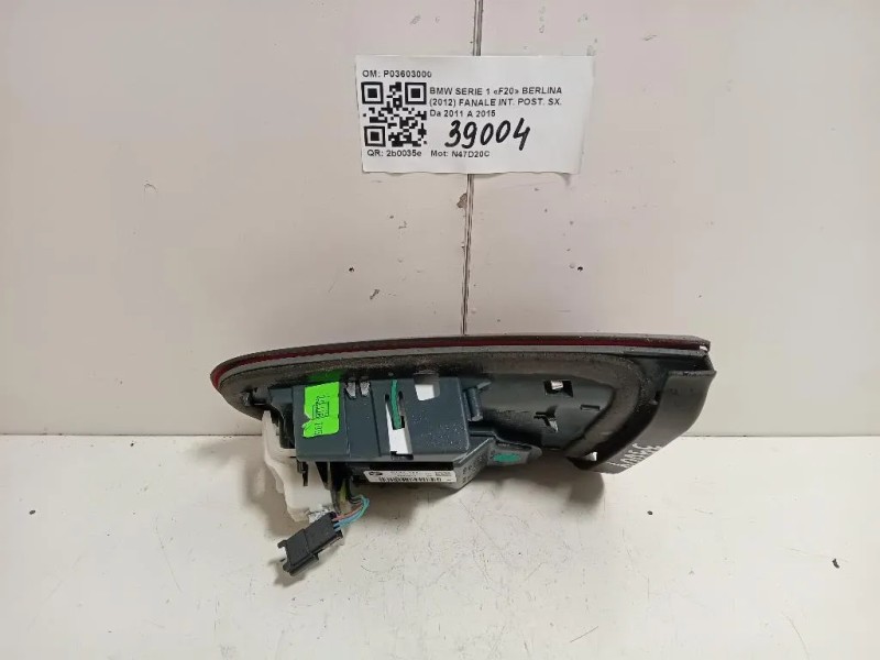 Fanale INT POST SX P03603000 Bmw Serie 1 F20 Berlina 2012