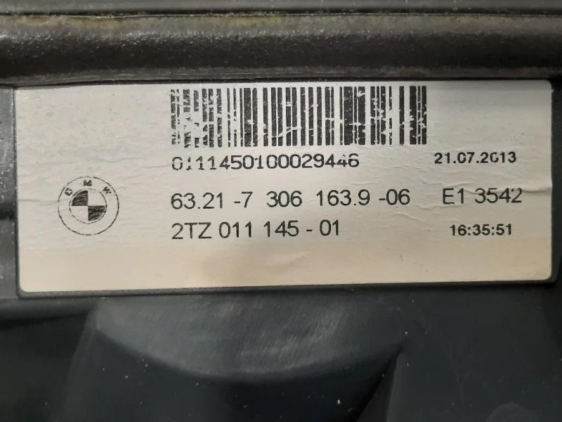 Fanale INT POST SX 6321-7306163 Bmw Serie 5 F10 Berlina 2010