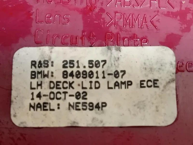 Fanale INT POST SX 8408011-07 Bmw X5 E53 2000