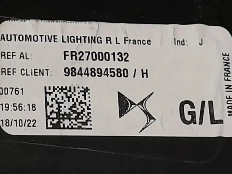 Fanale INT POST SX 9844894580 Citroen DS4 I 2016