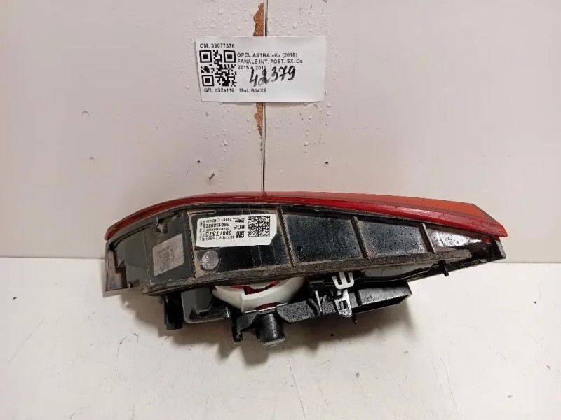 Fanale INT POST SX 39077378 Opel Astra K 2016