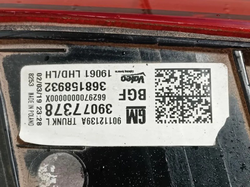 Fanale INT POST SX 39077378 Opel Astra K 2016