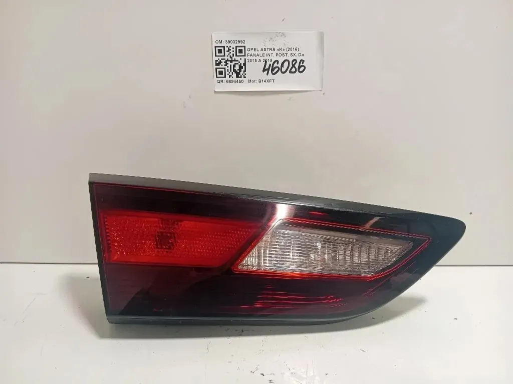 Fanale INT POST SX 39032992 Opel Astra K 2016