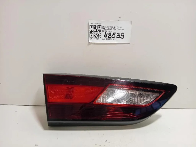 Fanale INT POST SX 13401522 Opel Astra K 2016