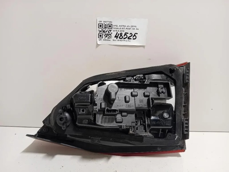 Fanale INT POST SX 39077380 Opel Astra K 2016