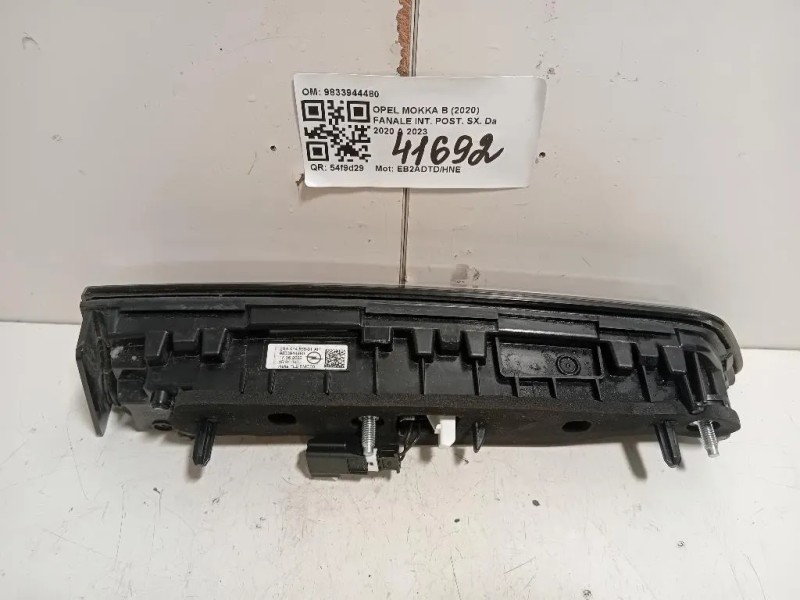 Fanale INT POST SX 9833944480 Opel Mokka B 2020