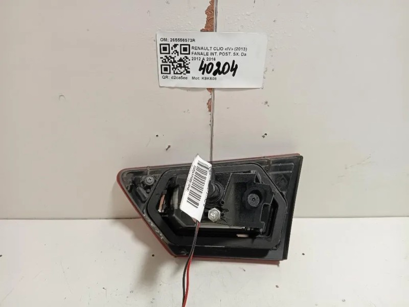 Fanale INT POST SX 265556573R Renault CLIO IV 2013