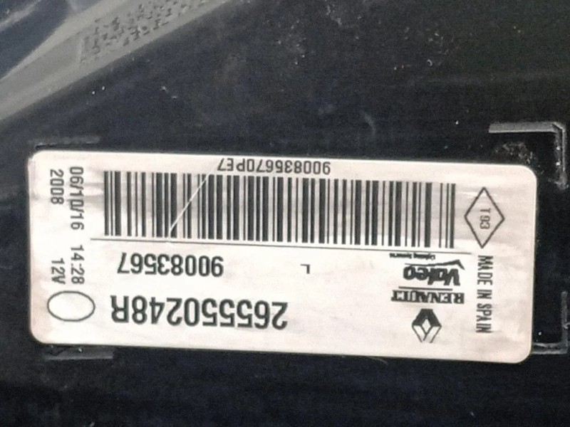 Fanale INT POST SX 265550248R Renault Mégane IV 2016