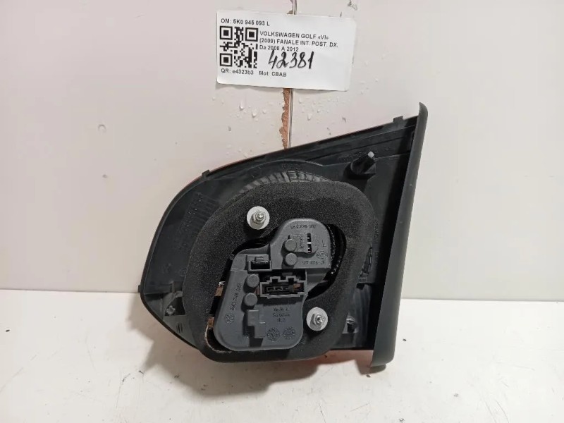 Fanale INT POST SX 5K0 945 093 L Volkswagen GOLF VI 2009