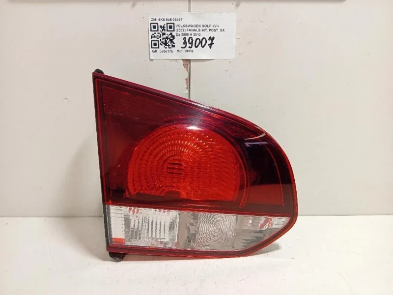 Fanale INT POST SX 5K0 945 0943T Volkswagen GOLF VI 2009
