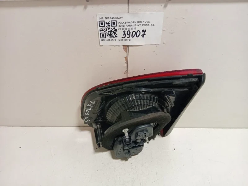 Fanale INT POST SX 5K0 945 0943T Volkswagen GOLF VI 2009
