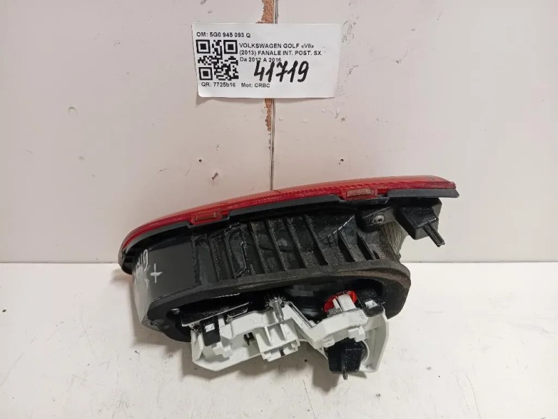 Fanale INT POST SX 5G0 945 093 Q Volkswagen GOLF VII 2013