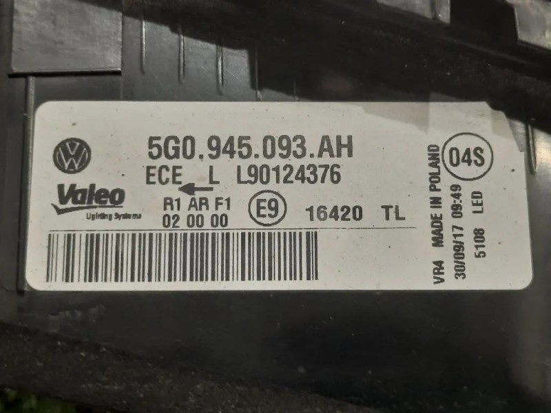Fanale INT POST SX 5G0 945 093AH Volkswagen GOLF VII 2017
