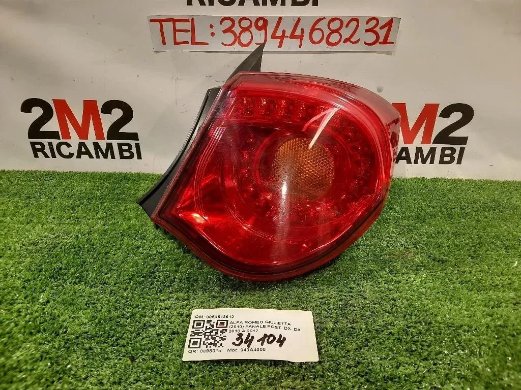 Fanale POST DX 0050513612 Alfa Romeo Giulietta 2010