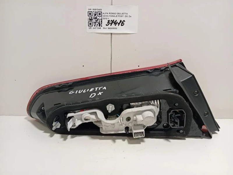 Fanale POST DX 50513400 Alfa Romeo Giulietta 2010