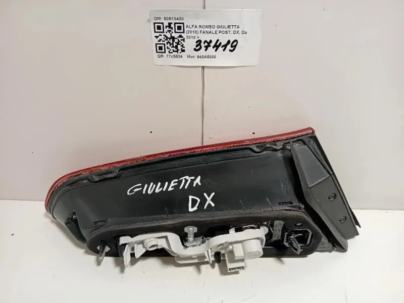 Fanale POST DX 50513400 Alfa Romeo Giulietta 2010