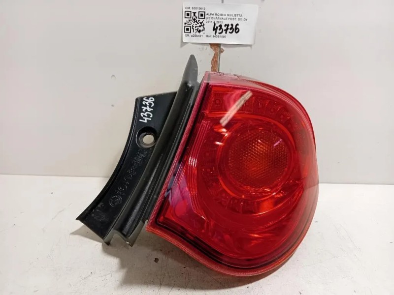 Fanale POST DX 50513612 Alfa Romeo Giulietta 2010