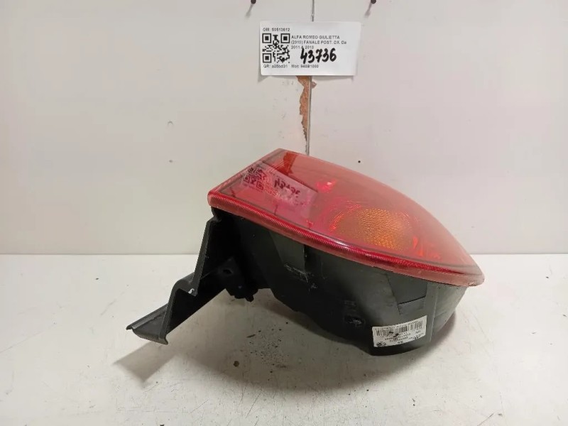 Fanale POST DX 50513612 Alfa Romeo Giulietta 2010
