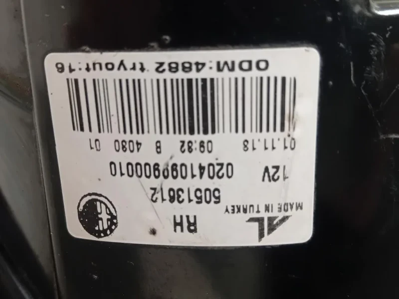 Fanale POST DX 50513612 Alfa Romeo Giulietta 2013