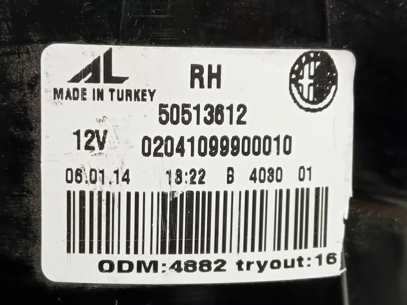 Fanale POST DX 50513612 Alfa Romeo Giulietta 2013