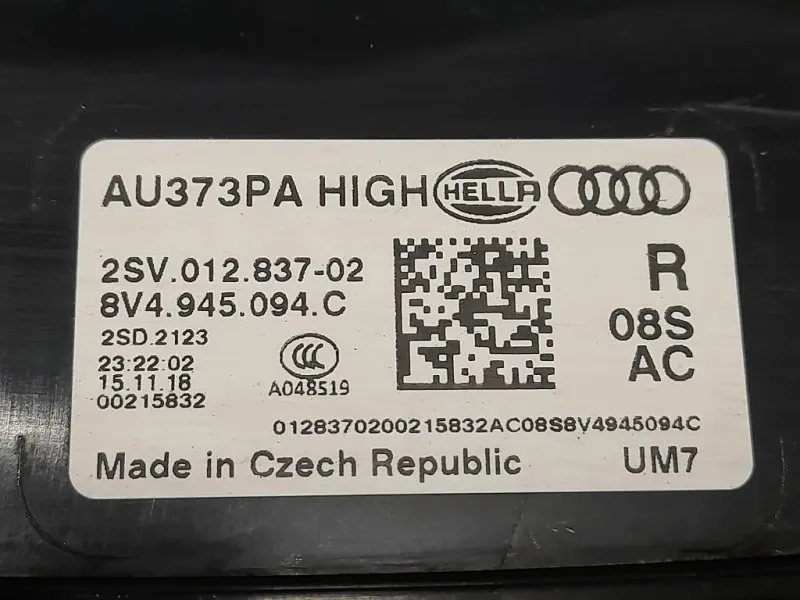 Fanale POST DX 8V4945094 LED DESTRO Audi A3 8VM 2016